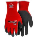 Mcr Safety Ninja Flex Latex Coated Palm Gloves, Red/Gray, XL N9680XL
